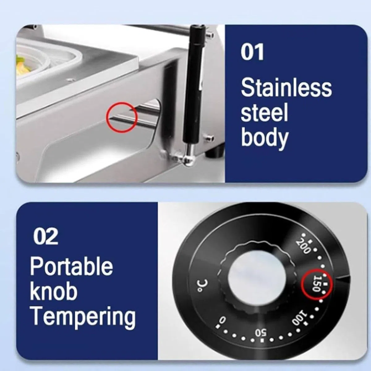 Máquina de sellado térmico, sellador de bandejas manual a presión para envasar alimentos cocinados, verduras, mariscos y sándwiches, 7-8 sellos por minuto, 180 mm x 120 mm