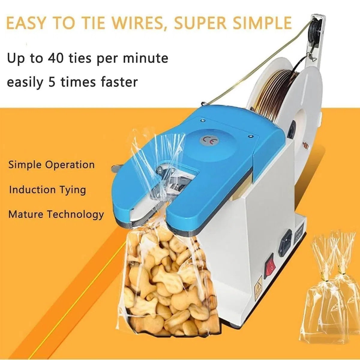 Máquina selladora eléctrica de bolsas, cierre portátil semiautomático para agrupar y embalar, perfecto para supermercados, panaderías, granjas y uso minorista