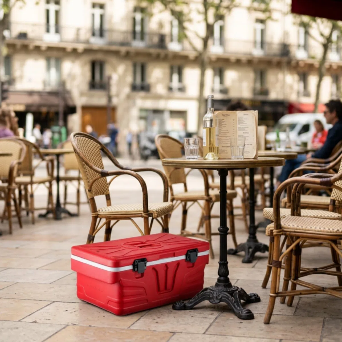 Caja Transporte Alimentos con Compartimentos Sellado Contenedor Almuerzo con Divisores Compacto Recipiente para, 28L, Style to 4