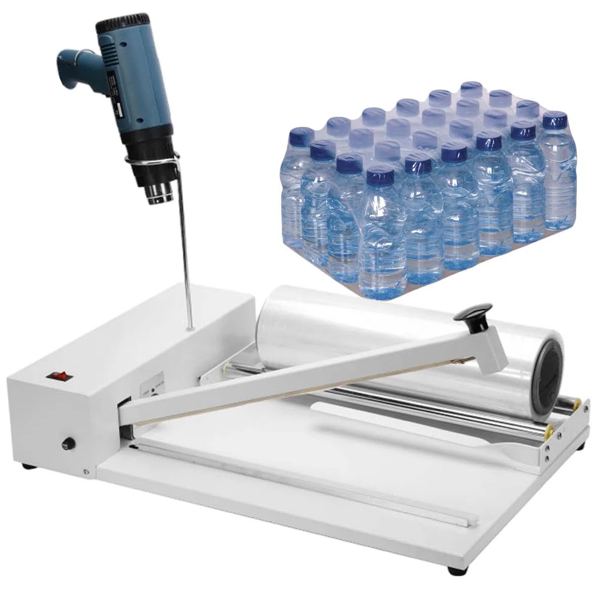 Máquina cortadora manual de sellado térmico para embalaje comercial, sellador de envoltura de película retráctil, perfecta para cajas de té y embalaje de alimentos, 60 cm de longitud