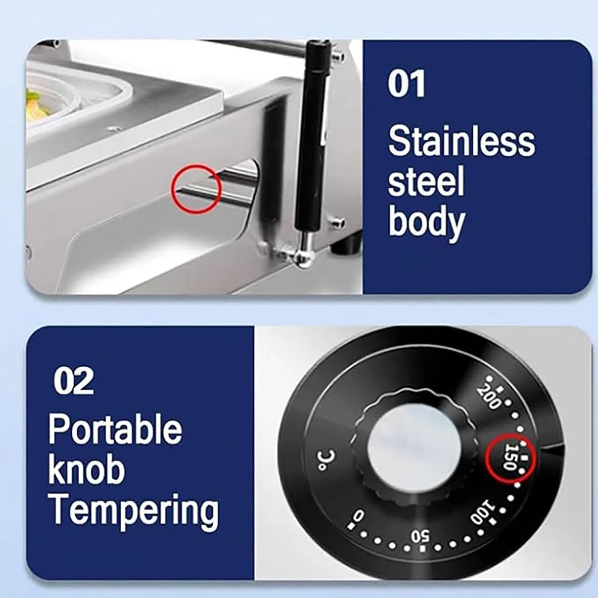Máquina envasadora de sellado de alimentos, sellador térmico de bandeja manual, máquina selladora de cajas for llevar a presión manual for verduras, frutas, carne y pescado(245mm)