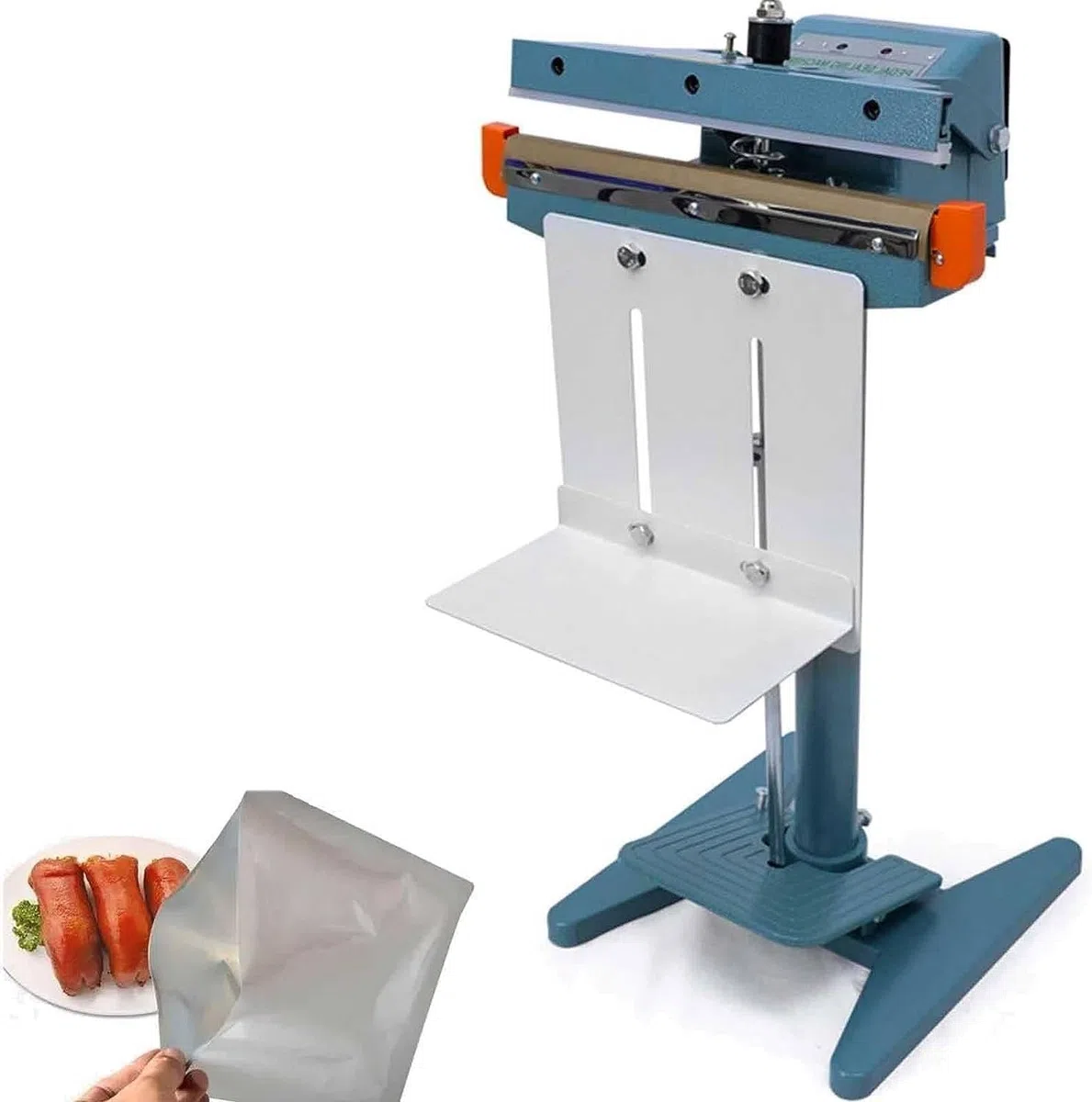 Selladores de pie de impulso de alta resistencia,Máquina selladora de bolsas de plástico con sellado térmico de, activador de pedal, longitud de sello de 350/450 mm(450mm,Singlesidesealing)