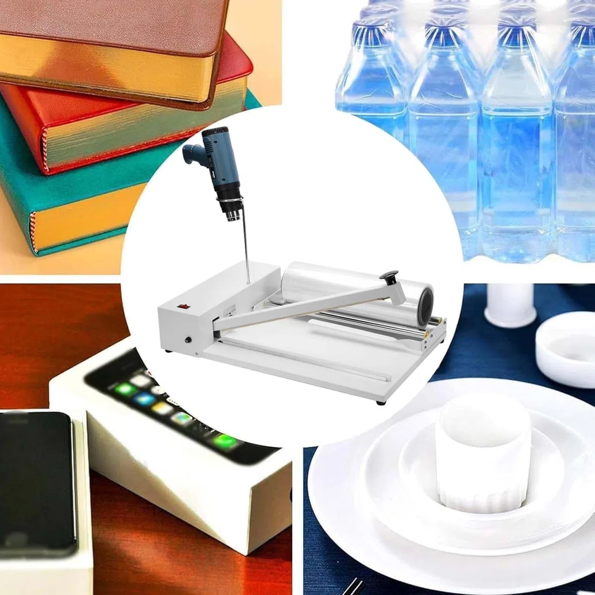 Máquina cortadora manual de sellado térmico para embalaje comercial, sellador de envoltura de película retráctil, perfecta para cajas de té y embalaje de alimentos, 60 cm de longitud