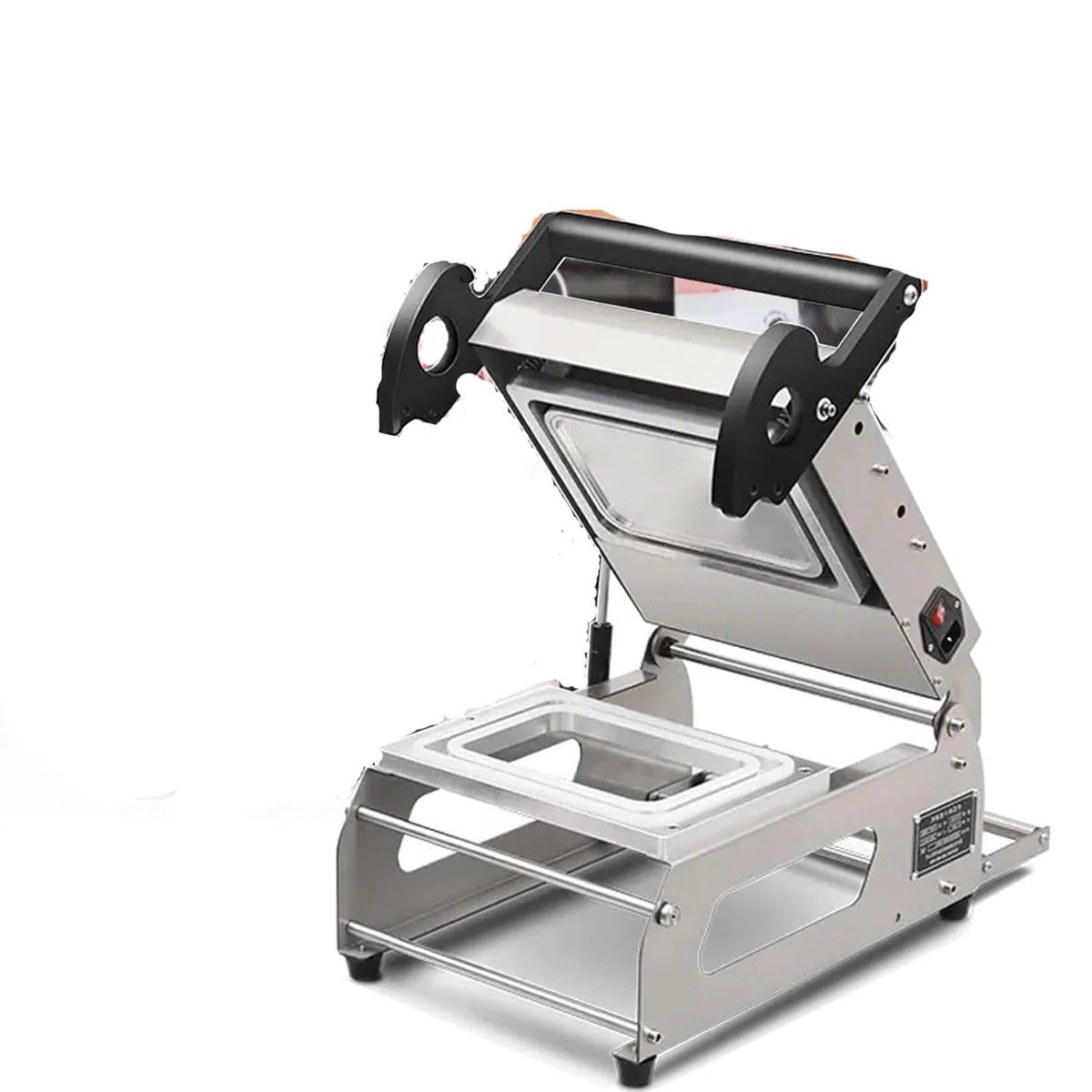 Sellador manual al vacío, máquina de sellado de alimentos para verduras, frutas, carne y pescado, sellador de cajas para llevar a presión manual (220 V, 260 mm)