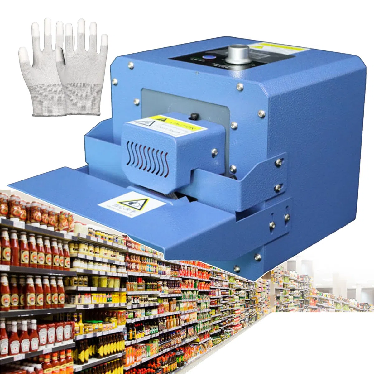 Selladora automática de Banda Continua | Máquina envasadora automática de Alimentos de 300 W | Máquina de Sellado térmico de Bolsas de plástico de 5 m/min | Adecuada para Bolsas de,