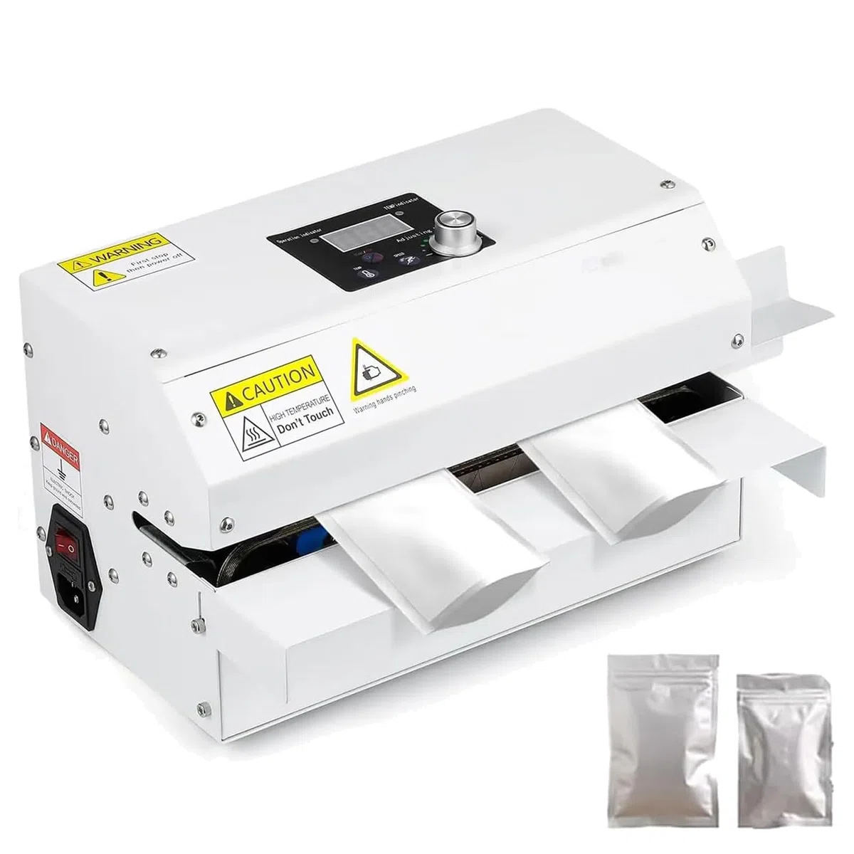 Selladora Automática de Bolsas por Calor Continuo, Selladora Horizontal de Bolsas de Alta Resistencia con Ajuste de Temperatura y Velocidad, Selladora de Plástico para Galletas, Pequeñas Tiendas