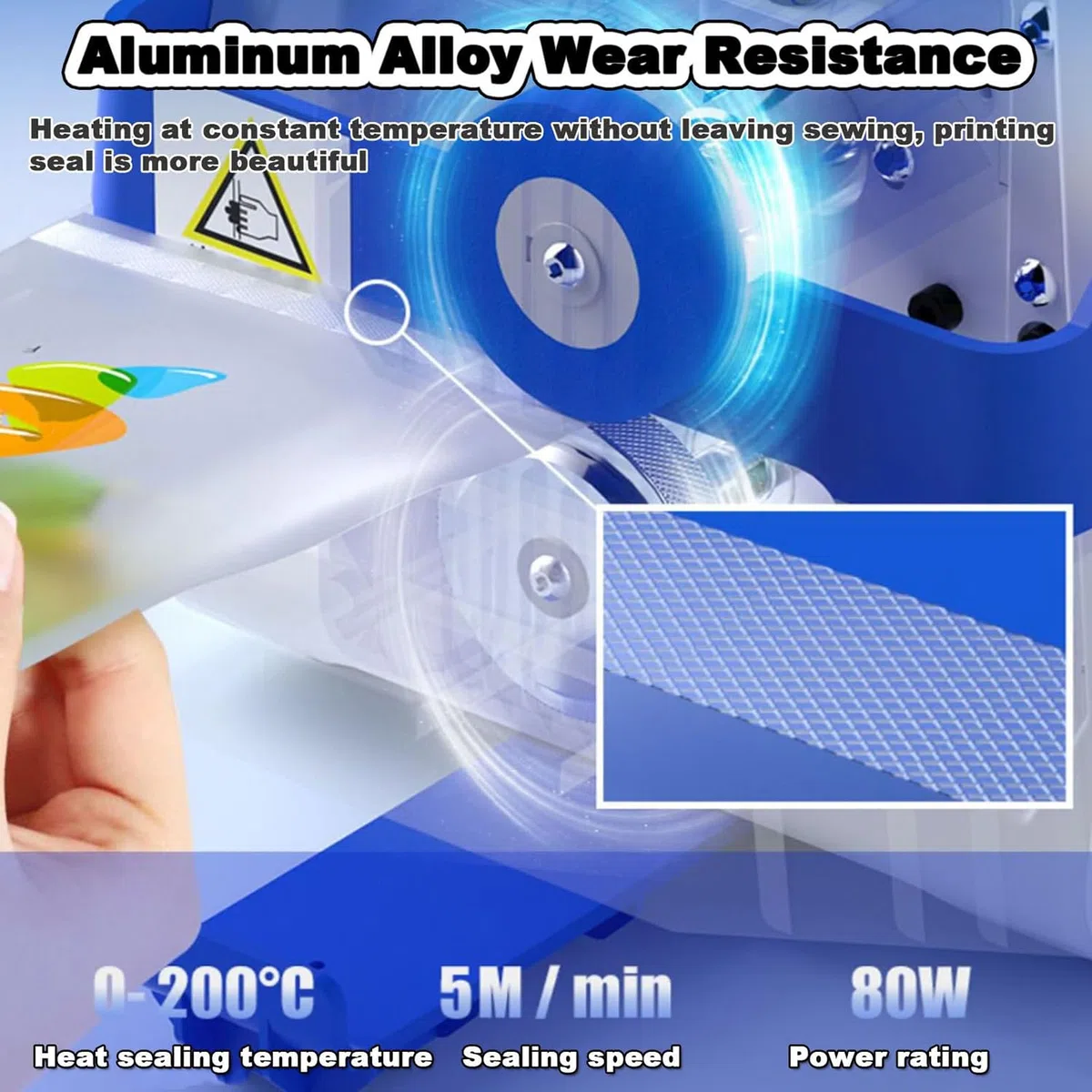 Máquina automática de envasado de Alimentos, selladora térmica de Bolsas de plástico de 5 m/min, selladora de Banda Continua para Bolsas de PVC, Bolsas de Aluminio y Bolsas de pape