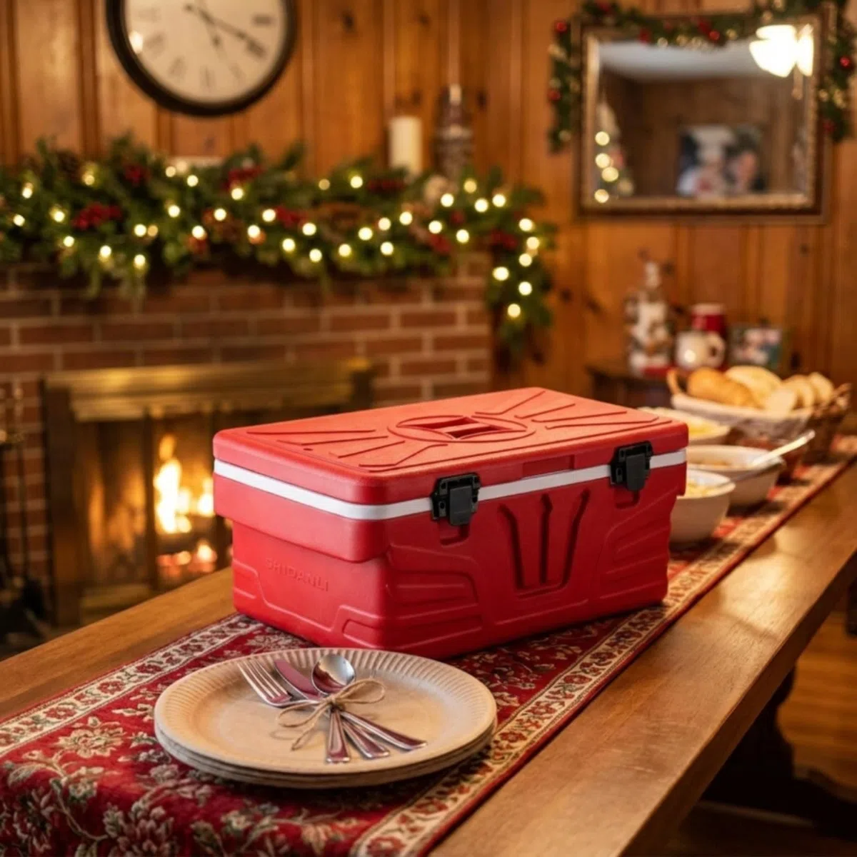 Caja Transporte Alimentos con Compartimentos Sellado Contenedor Almuerzo con Divisores Compacto Recipiente para, 28L, Style to 4