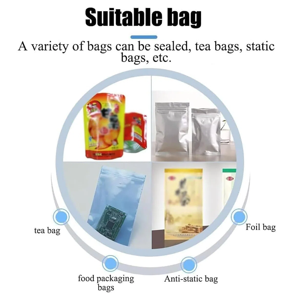 Selladora automática de Banda Continua | Máquina envasadora automática de Alimentos de 300 W | Máquina de Sellado térmico de Bolsas de plástico de 5 m/min | Adecuada para Bolsas de,