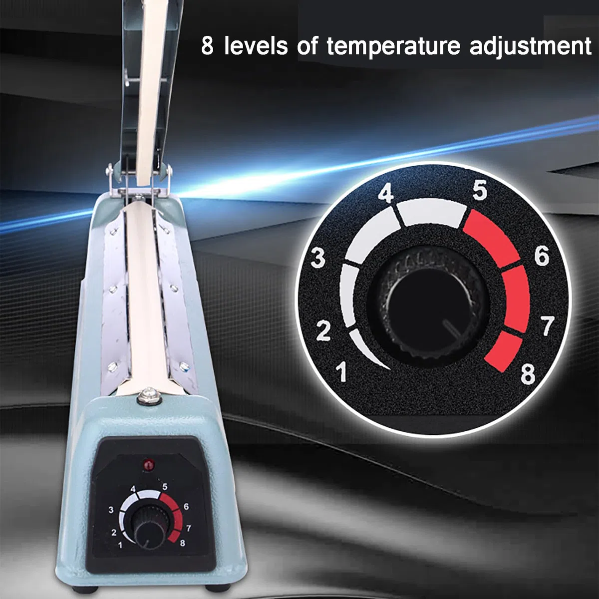 Sellador Térmico por Impulso, Máquina Selladora Portátil De 2/5/8 Mm, Longitud De Sellado 30 Cm/Rango De Control De Temperatura: 50-120 ℃, para Envasar Alimentos