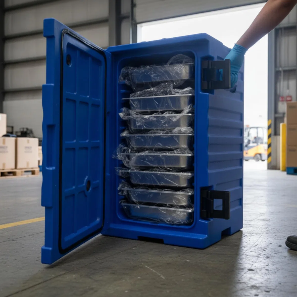Harilla Portador de Comidas Aislado Contenedor de Comidas Gabinete Térmico Armario de Alimentos Carro de Catering con Control de y Frío Prolongado Adecuado para Comedores Cocinas Comerciales