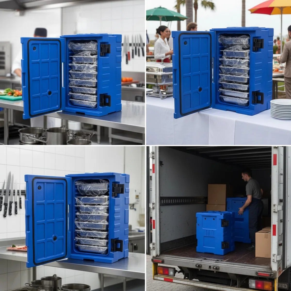 Harilla Portador de Comidas Aislado Contenedor de Comidas Gabinete Térmico Armario de Alimentos Carro de Catering con Control de y Frío Prolongado Adecuado para Comedores Cocinas Comerciales