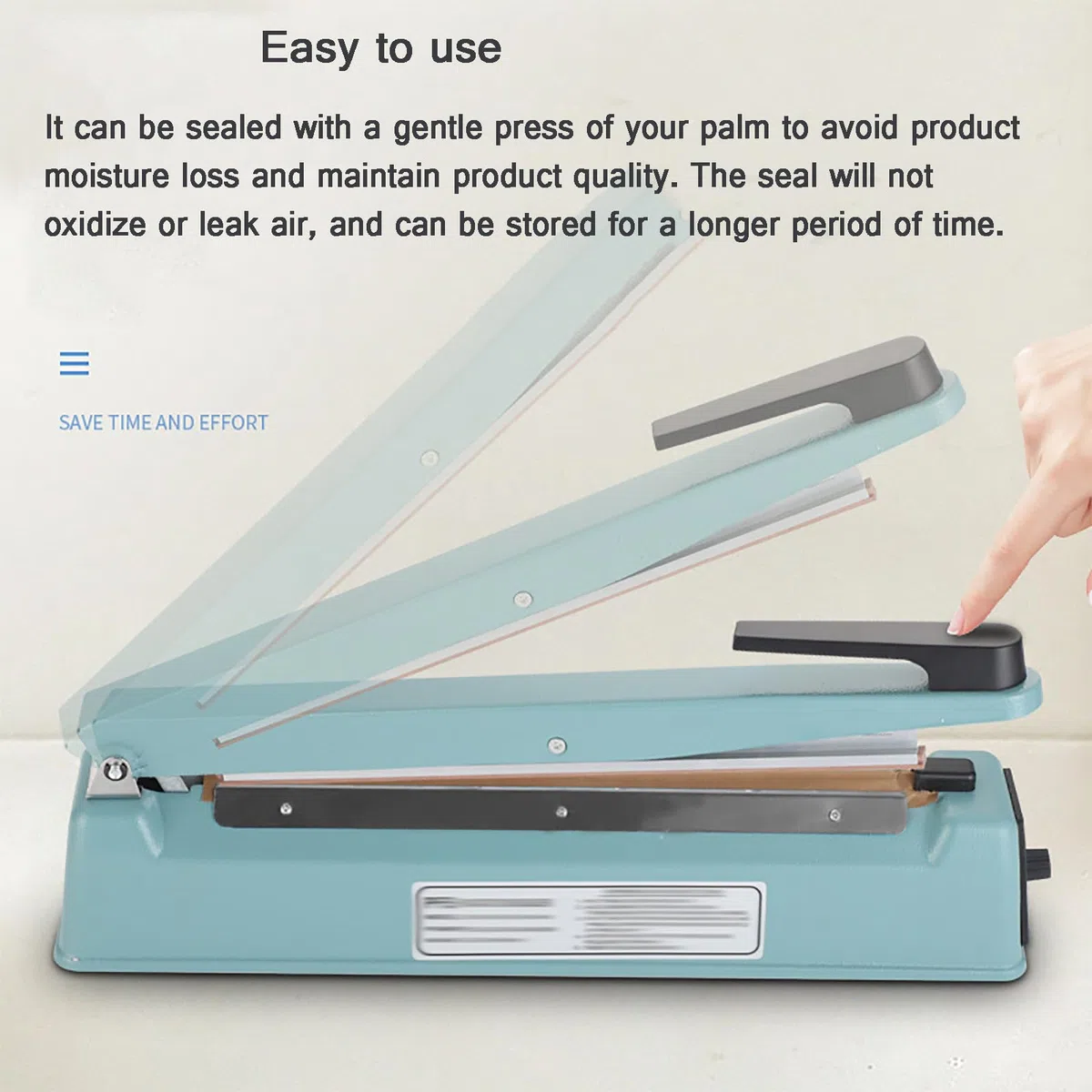Sellador Térmico por Impulso, Máquina Selladora Portátil De 2/5/8 Mm, Longitud De Sellado 30 Cm/Rango De Control De Temperatura: 50-120 ℃, para Envasar Alimentos