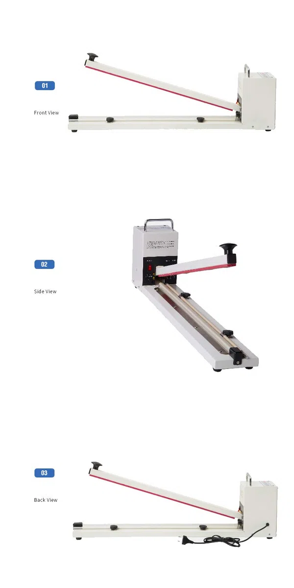 Hanchen Selladora Térmica de Impulso con Cortador 750mm Sellador de Bolsas de Plástico Comercial 1000W para Bolsas de Papel de Aluminio/de Papel Kraft/de Polietileno