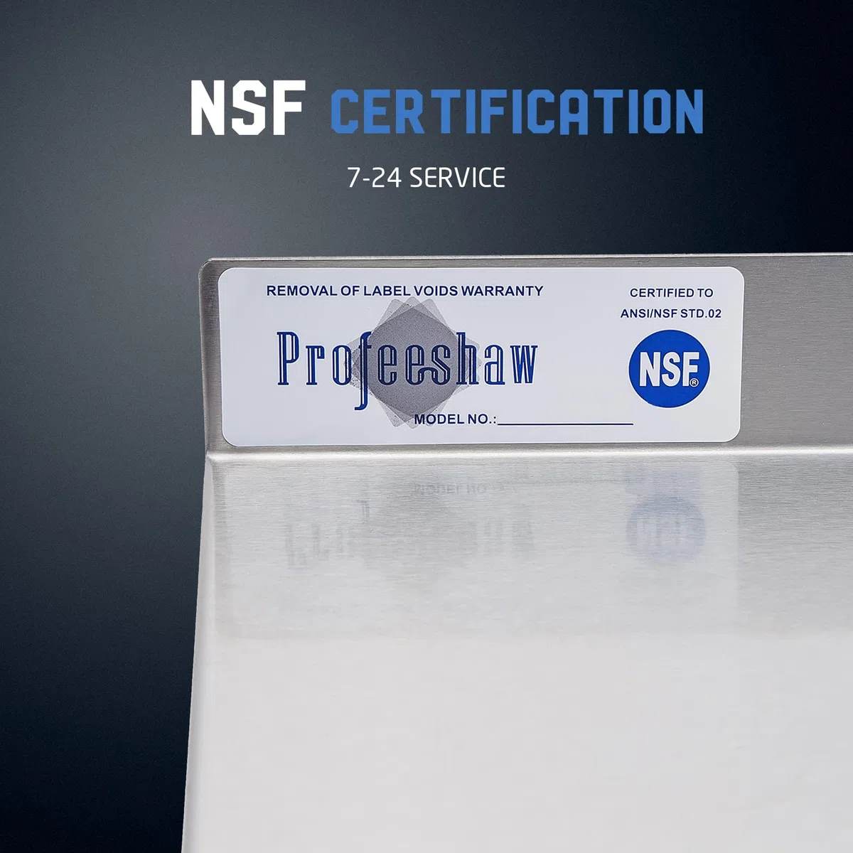 Profeeshaw NSF - Estante de acero inoxidable de 14 x 72 pulgadas, estantes comerciales de 450 libras, estantería de metal montada en la pared con protector contra salpicaduras y 2 soportes para