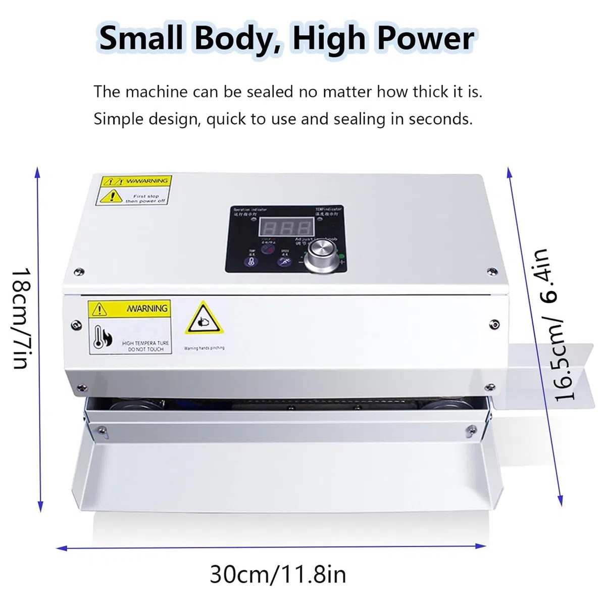 Selladora Automática de Bolsas por Calor Continuo, Selladora Horizontal de Bolsas de Alta Resistencia con Ajuste de Temperatura y Velocidad, Selladora de Plástico para Galletas, Pequeñas Tiendas